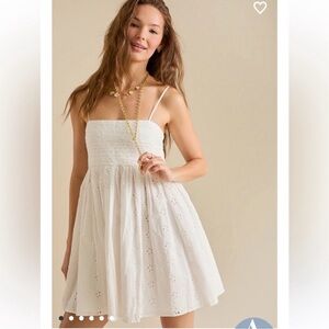 Altar’d State Janna eyelet mini dress White XL Cottagecore Babydoll